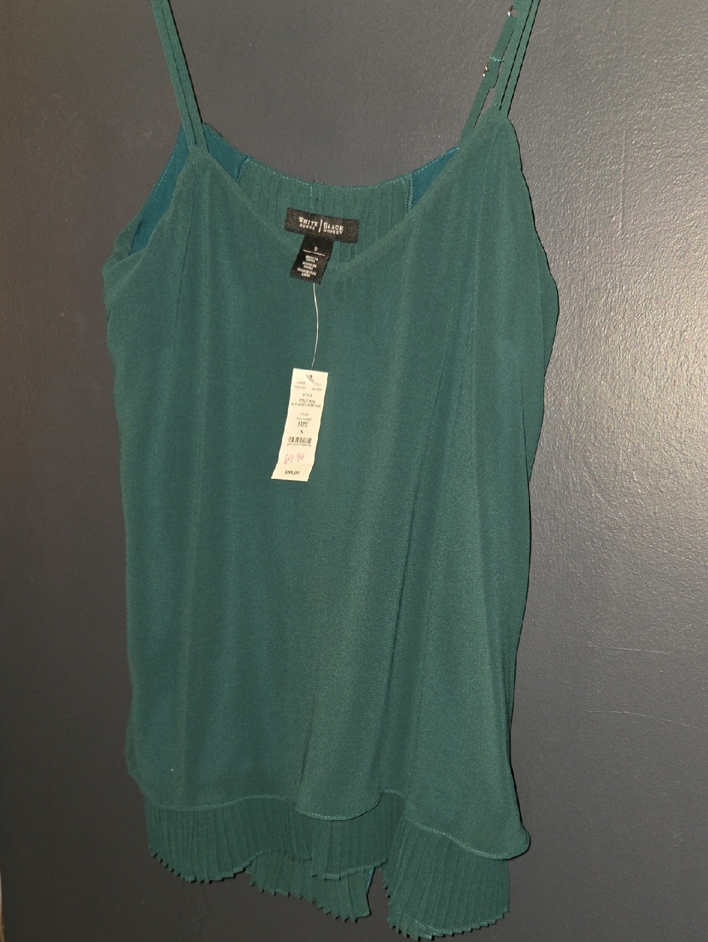 White House/Black Market Teal Double-Tier Spaghetti Strap Camisole